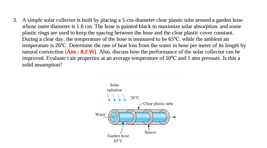 Solved A simple solar collector is built by placing a | Chegg.com