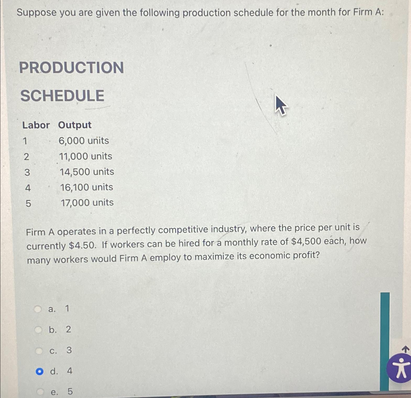 Solved Suppose you are given the following production | Chegg.com
