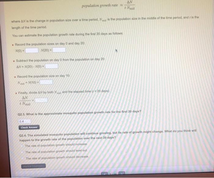 Solved AN population growth rates t mid where AN is the | Chegg.com