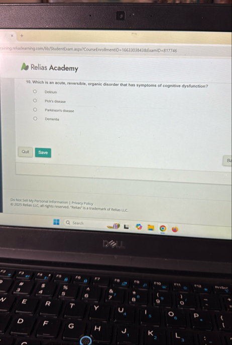 Solved 4raining reliaslearning com//ib/StudentExam | Chegg.com