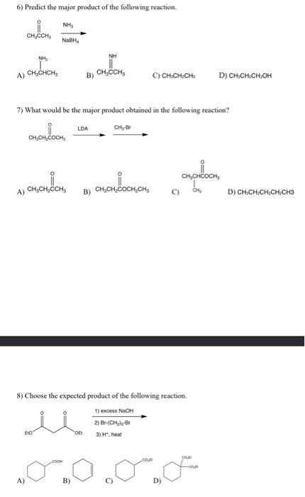 Solved 6) Predict the major product of the following | Chegg.com