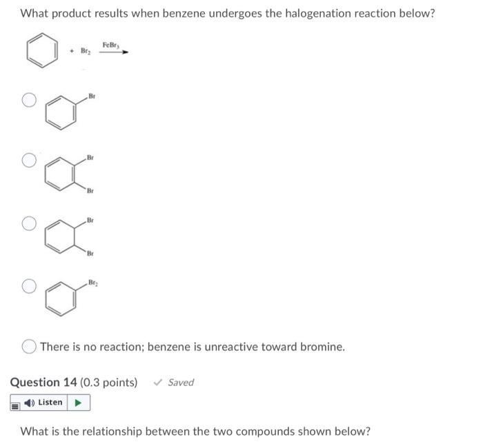 Solved What Product Results When Benzene Undergoes The Chegg Com   Image