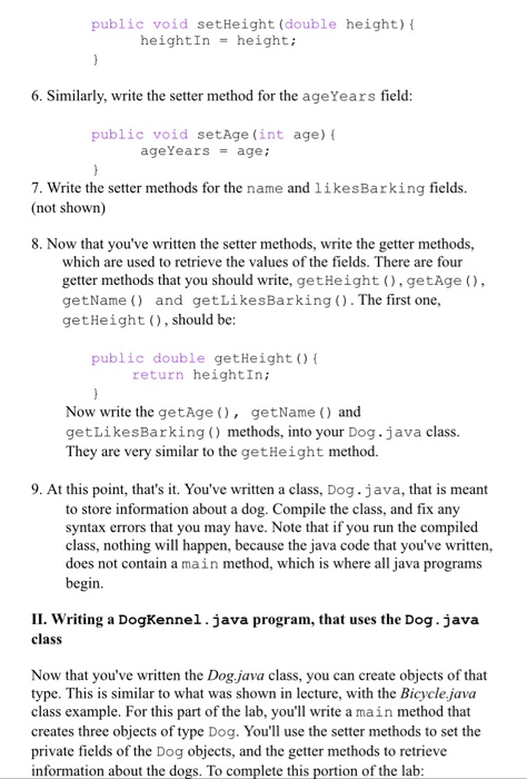 dog class | java programming reference, java script... Solved Hello can you help me in this part of the java | Chegg.com