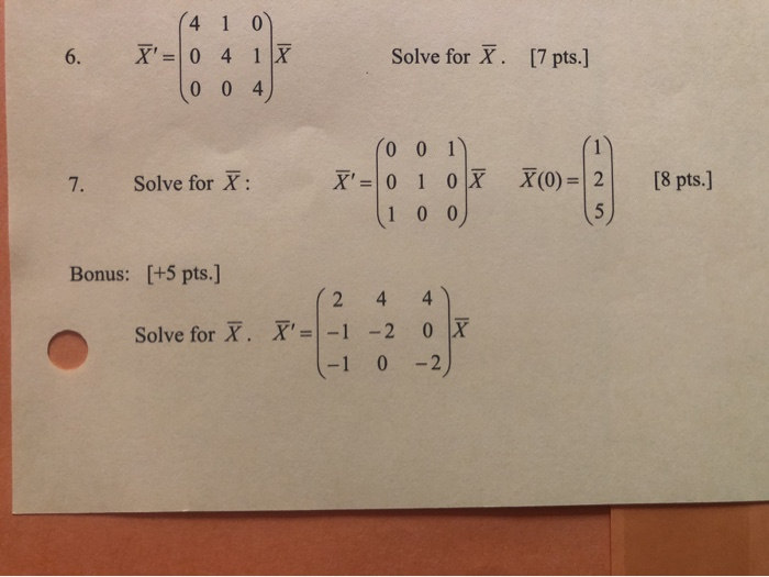 Solved 410 X 0 4 1 X 10 0 4 Solve For X 7 Pts 7 Chegg Com