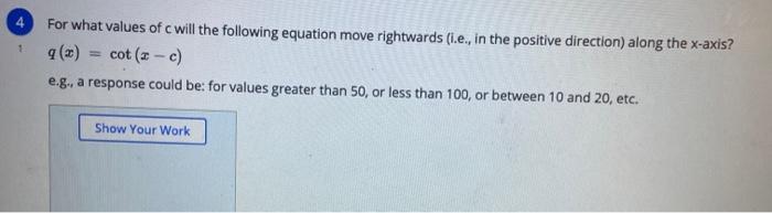 Solved 1 For what values of c will the following equation | Chegg.com
