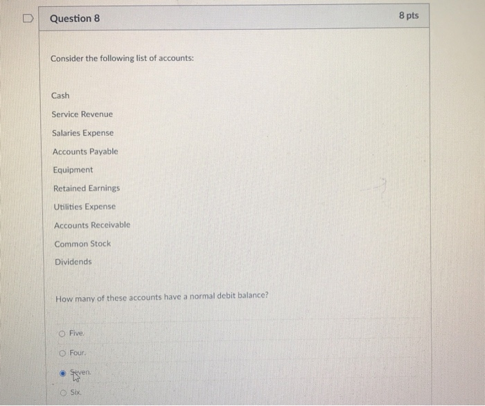 The Legal Authority To Set Accounting Standards Lies With The Solved Question 5 8 pts The legal authority to set | Chegg.com