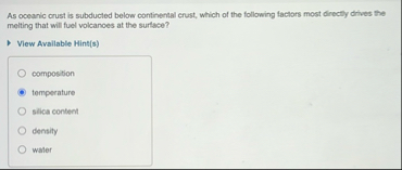 Solved As oceanic crust is subducted below continental | Chegg.com