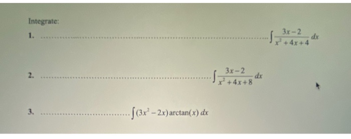 integration of 3x 4 2x 2 2x 1 dx