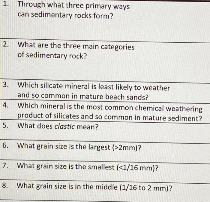 What Are The Three Main Categories Of Sedimentary Rock