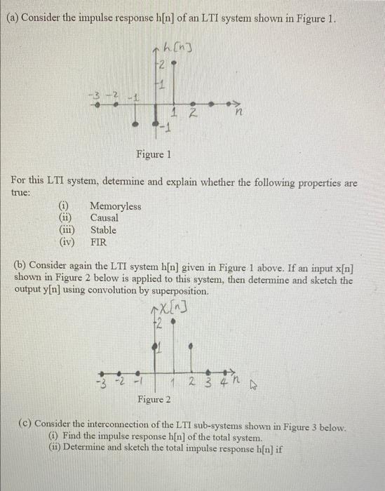 Solved (a) Consider the impulse response h[n] of an LTI | Chegg.com