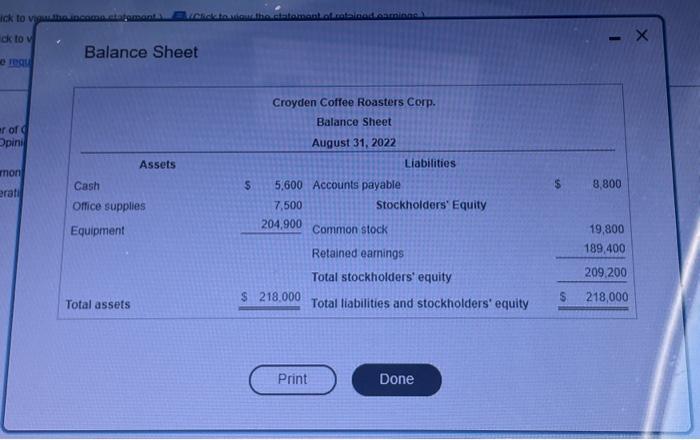 Solved Balance Sheet Income Statement Statement of | Chegg.com