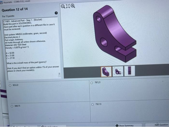 C11601: Advanced Part - Step 1 - (Bracket) Build this | Chegg.com