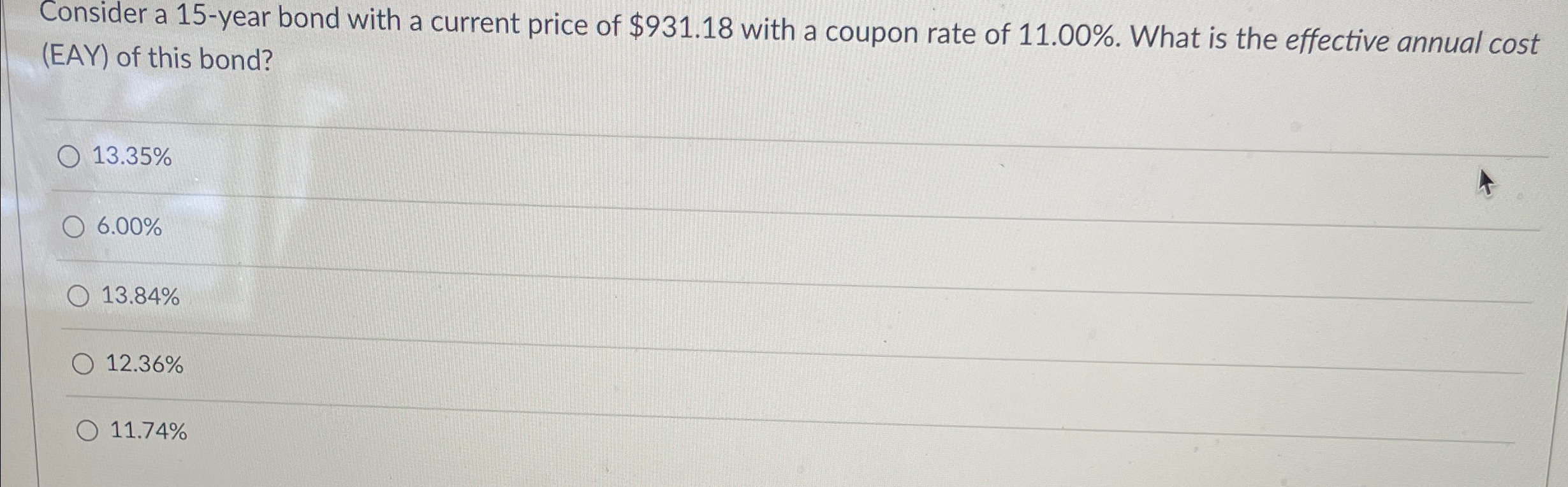 Solved consider a 15 year bond with a current price of chegg