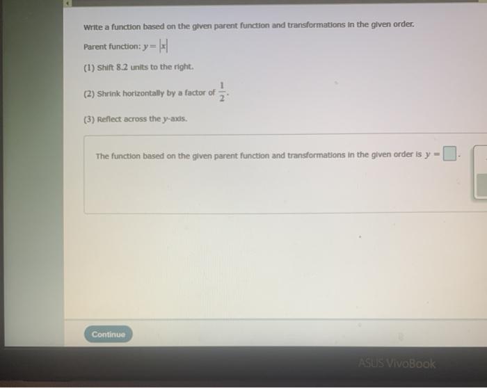 Solved write a function based on the given parent function | Chegg.com