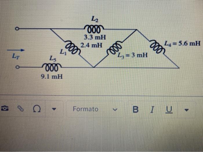 Solved L2 000 3.3 mH 2.4 mH 000 000 L = 5.6 mH LA LS 1000 43 | Chegg.com