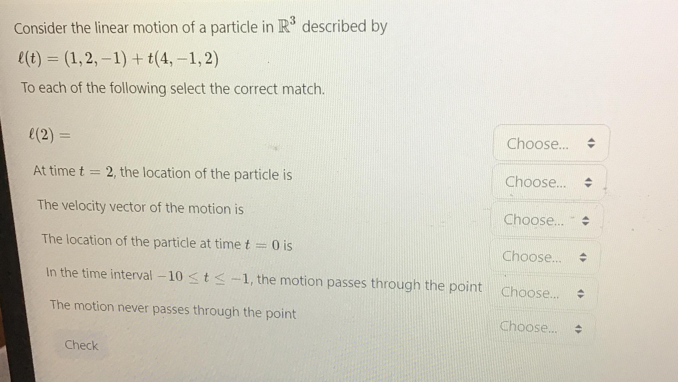 Solved Consider the linear motion of a particle in R^(3) | Chegg.com