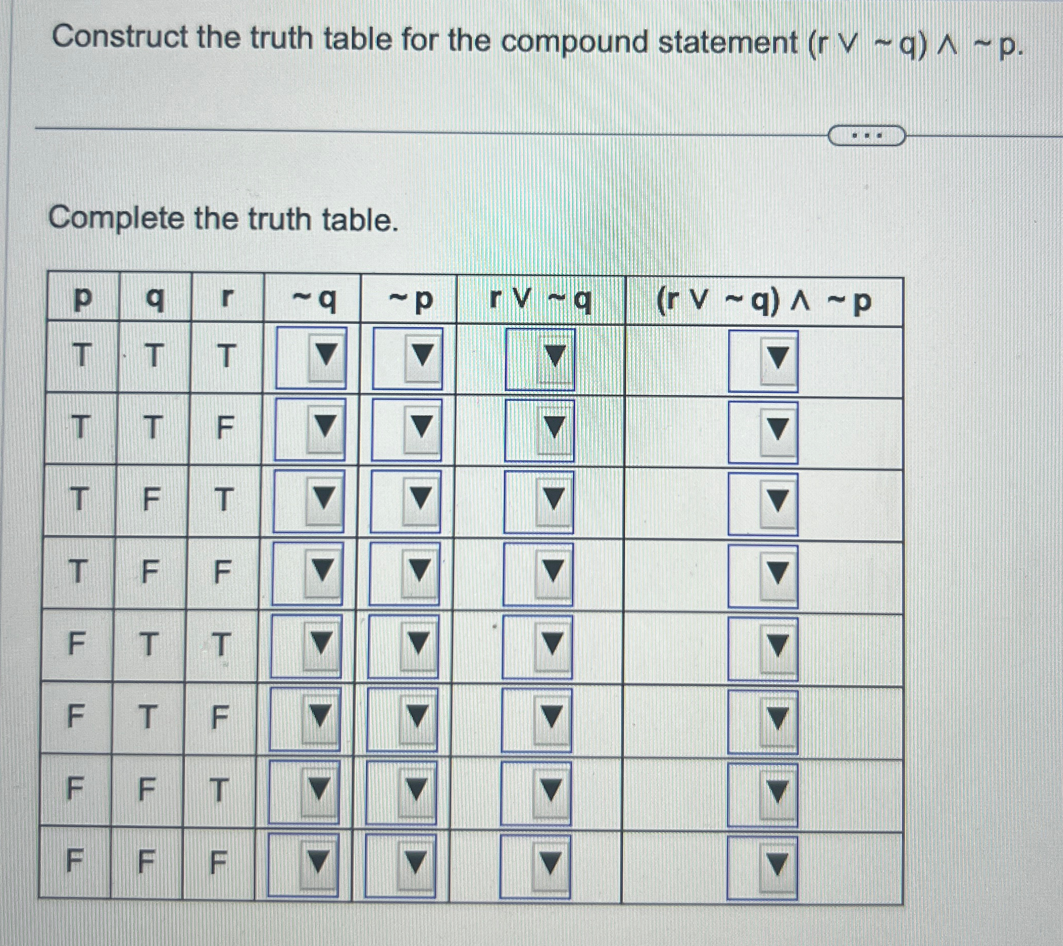 Solved Construct a truth table for the given compound | Chegg.com