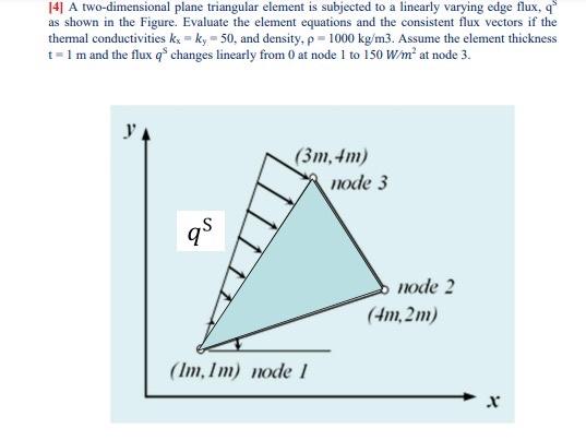 Solved [4] A two-dimensional plane triangular element is | Chegg.com