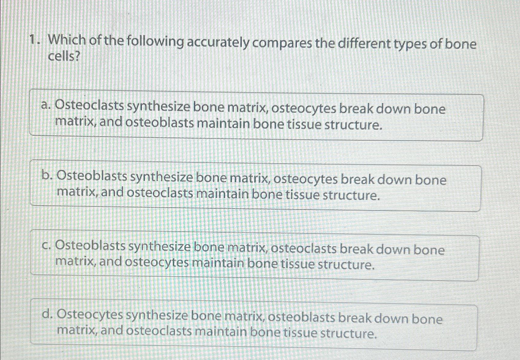 Solved Which of the following accurately compares the