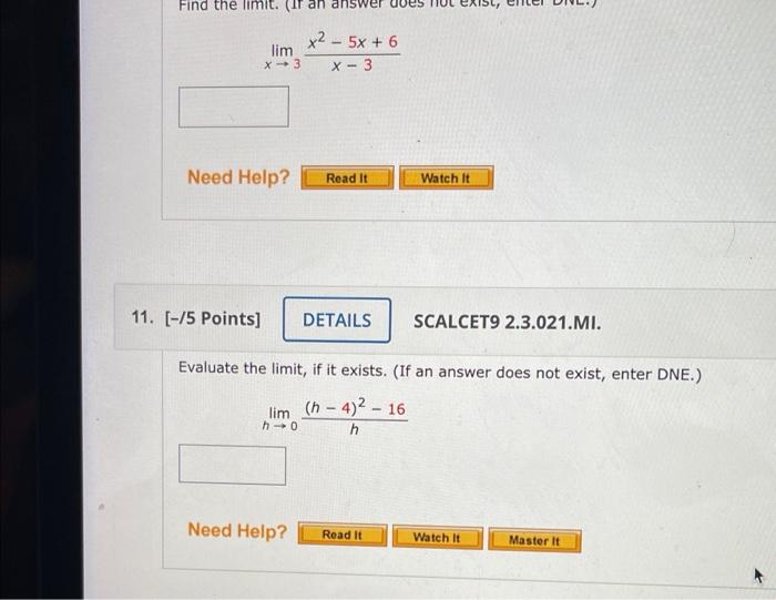 Solved Limx→3x−3x2−5x6 −15 Points Scalcet9 23021mi