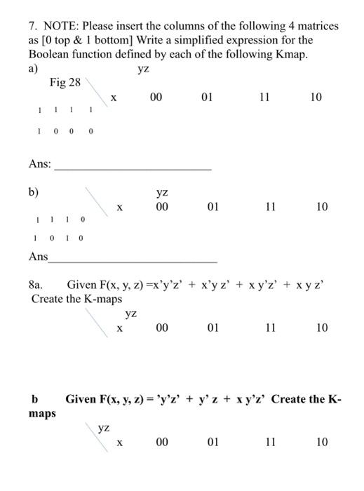 Solved Given The Function F X Y Z Y X Z Xz X Yz