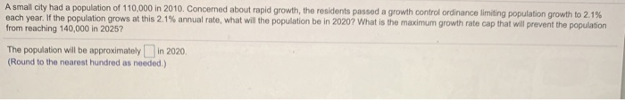 solved-a-small-city-had-a-population-of-110-000-in-2010-chegg