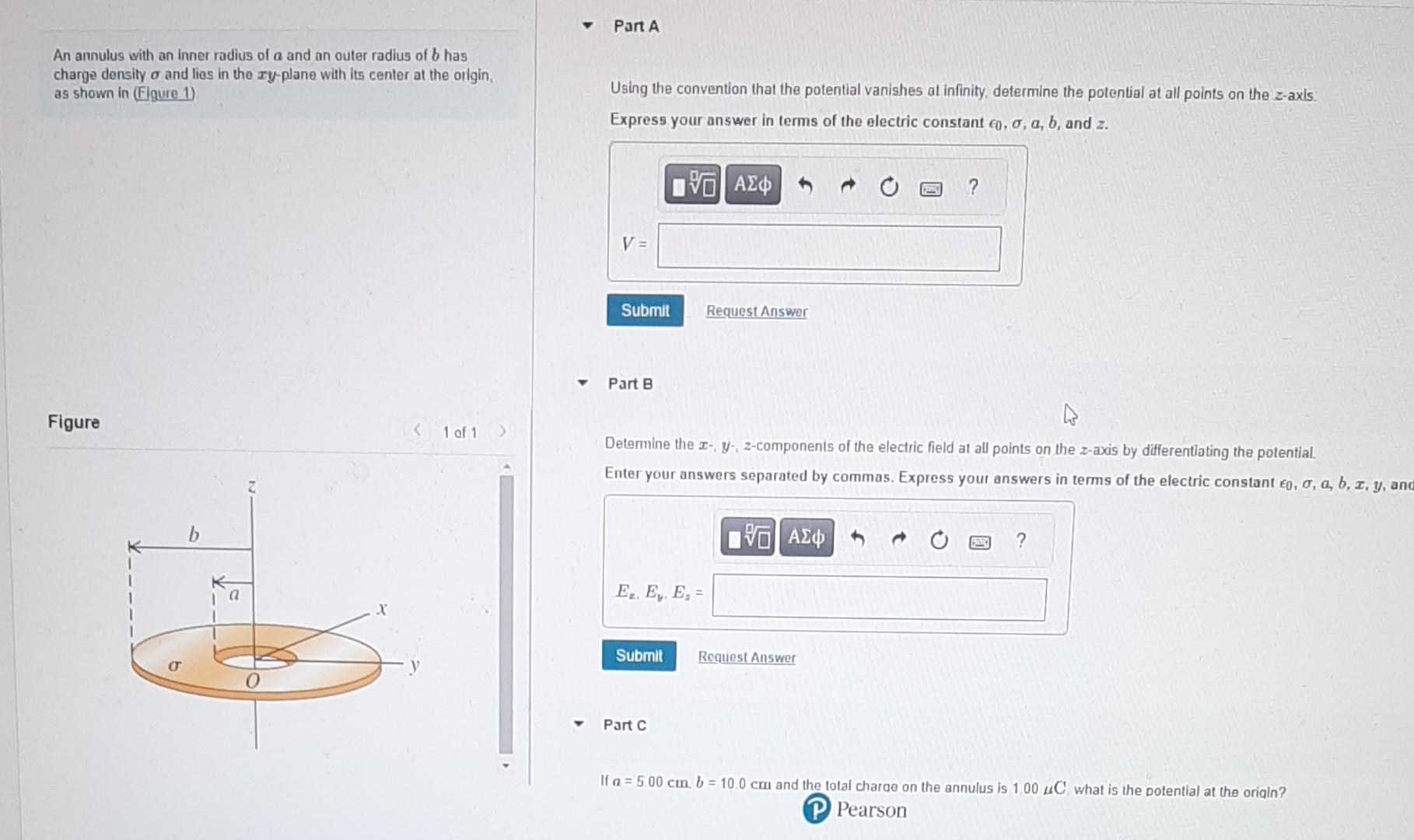 Solved An Annulus With An Inner Radius Of A And An Outer | Chegg.com