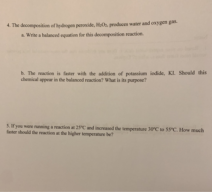 H2o2 type of reaction picture