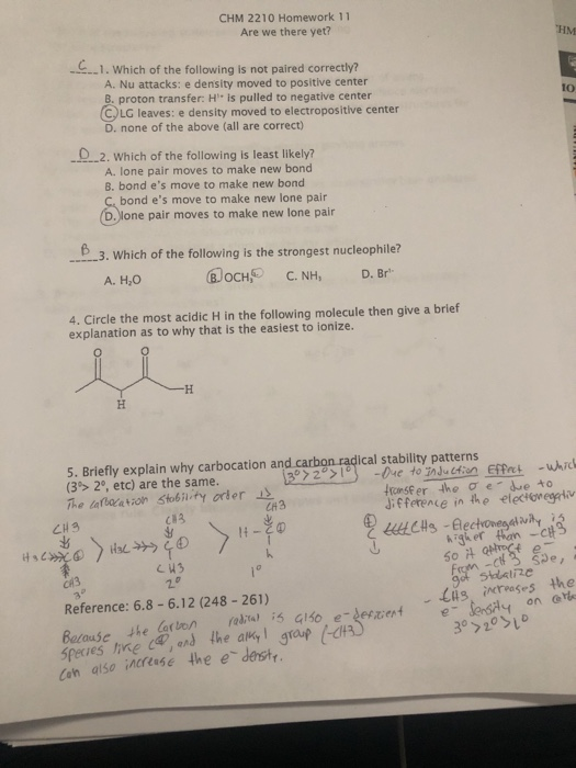 Solved Chm 2210 Homework 11 Are We There Yet Hm 1 Whi Chegg Com