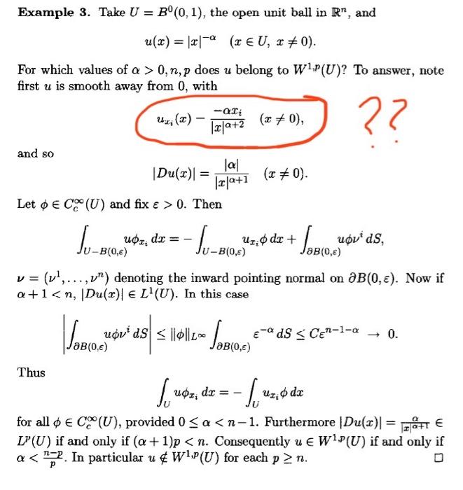 Solved Example 3. Take U = B°(0,1), the open unit ball in | Chegg.com