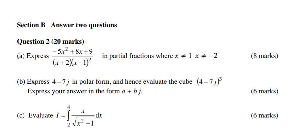 Solved Section B Answer Two Questions Question 2 (20 Marks) | Chegg.com