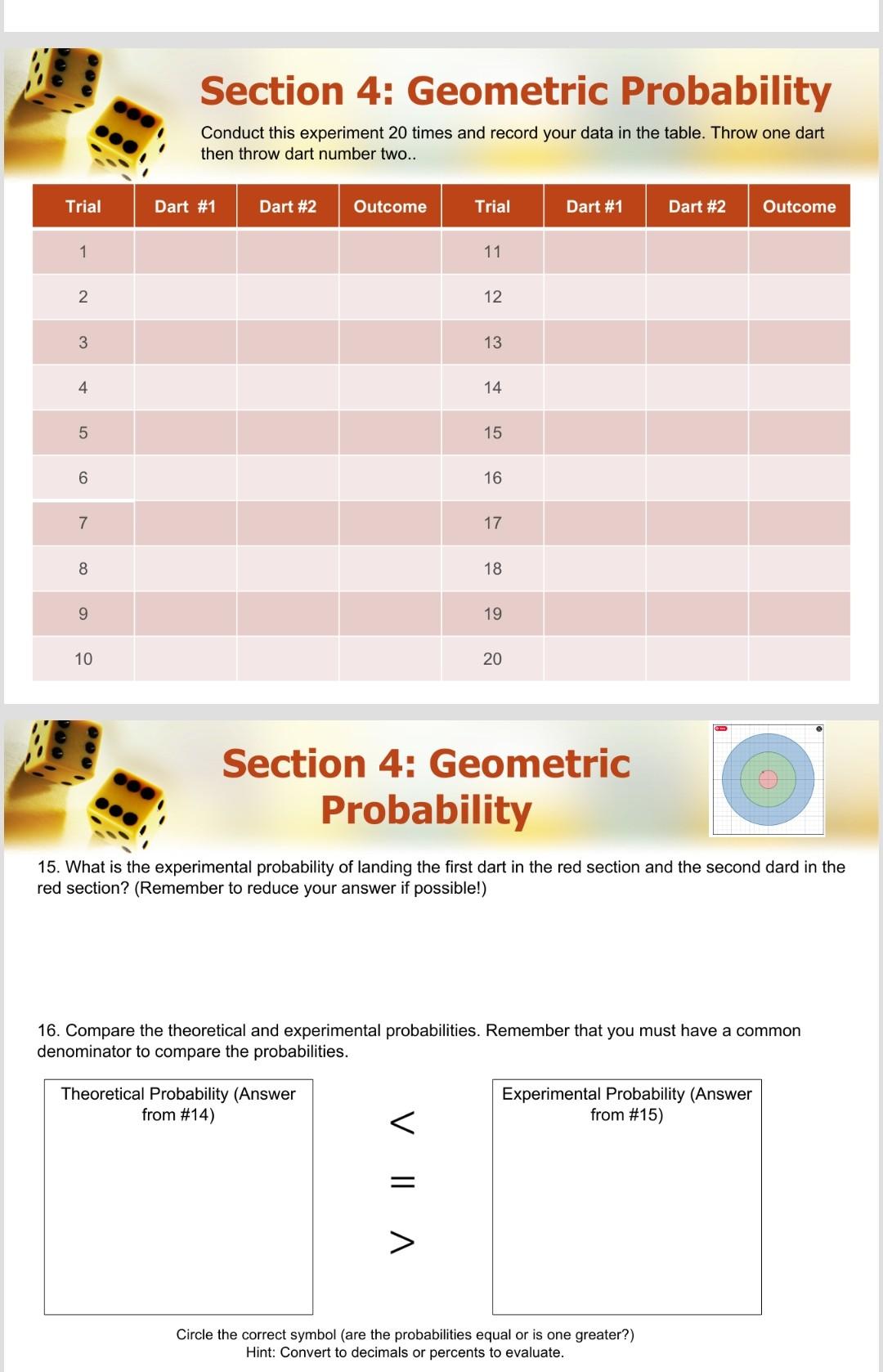 Solved Section 4: Geometric Probability Use the bag of | Chegg.com