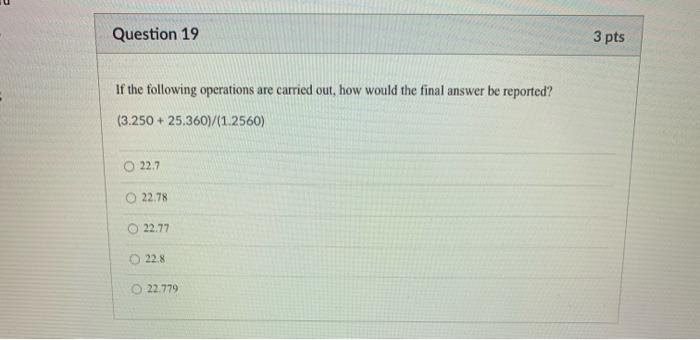 Solved Question 19 3 pts If the following operations are | Chegg.com