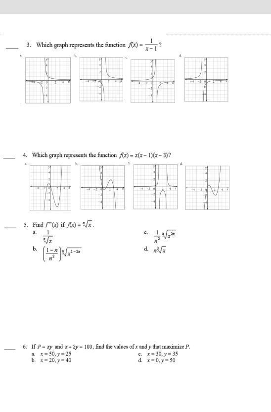question which graph represents the function f x )= 0.5 x 4