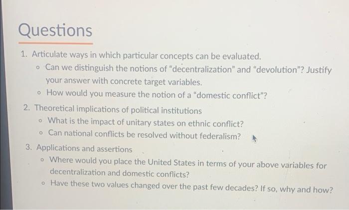 Solved Questions 1. Articulate ways in which particular | Chegg.com