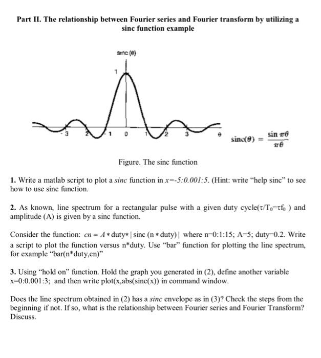 Solved Part II. The relationship between Fourier series and | Chegg.com