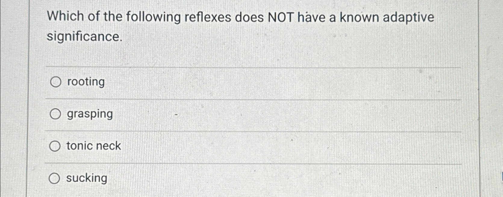 Solved Which Of The Following Reflexes Does NOT Have A Known | Chegg.com