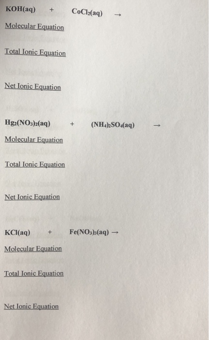Solved Chem 1010 Metathesis Equation Worksheet Example: | Chegg.com
