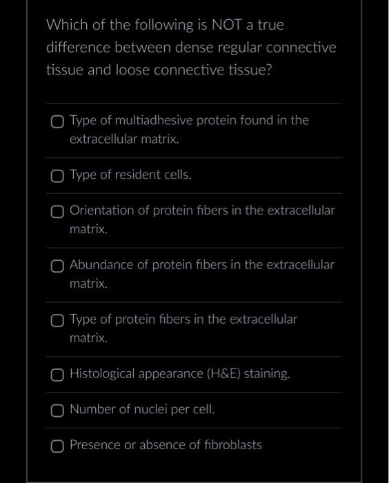 Solved Which of the following is NOT a true difference | Chegg.com