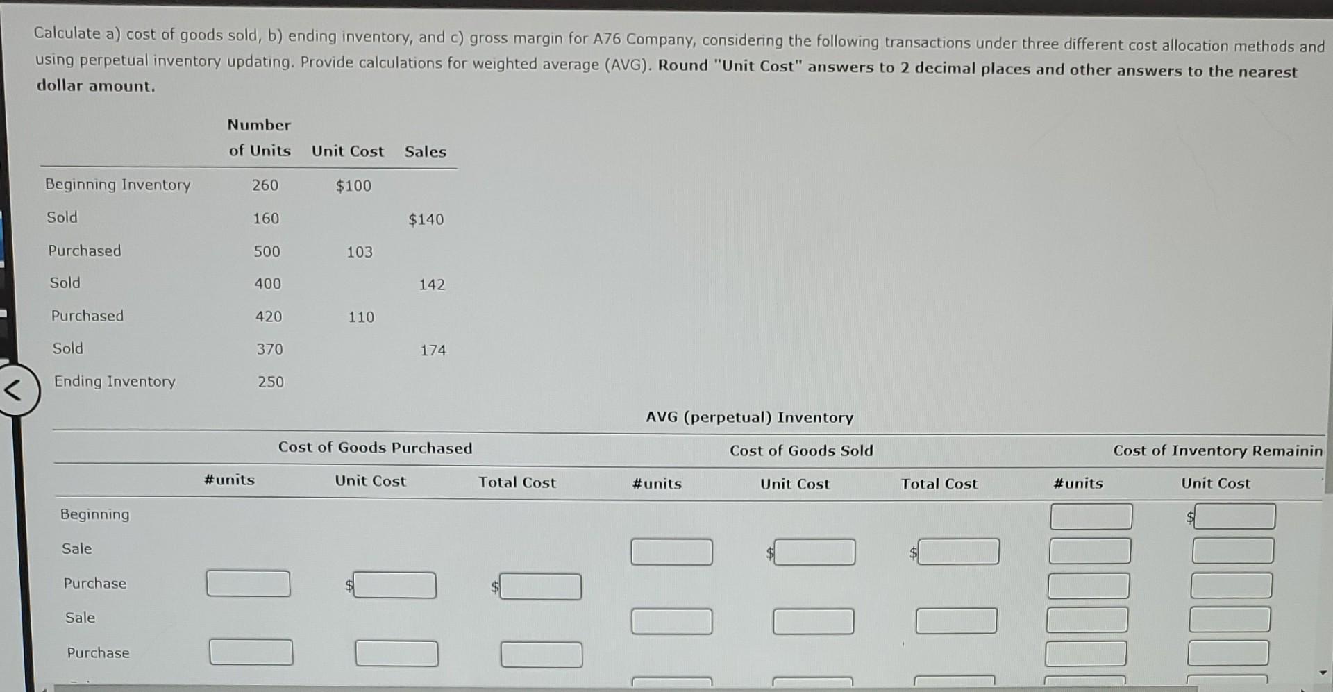 Solved Calculate A) Cost Of Goods Sold, B) Ending Inventory, | Chegg.com