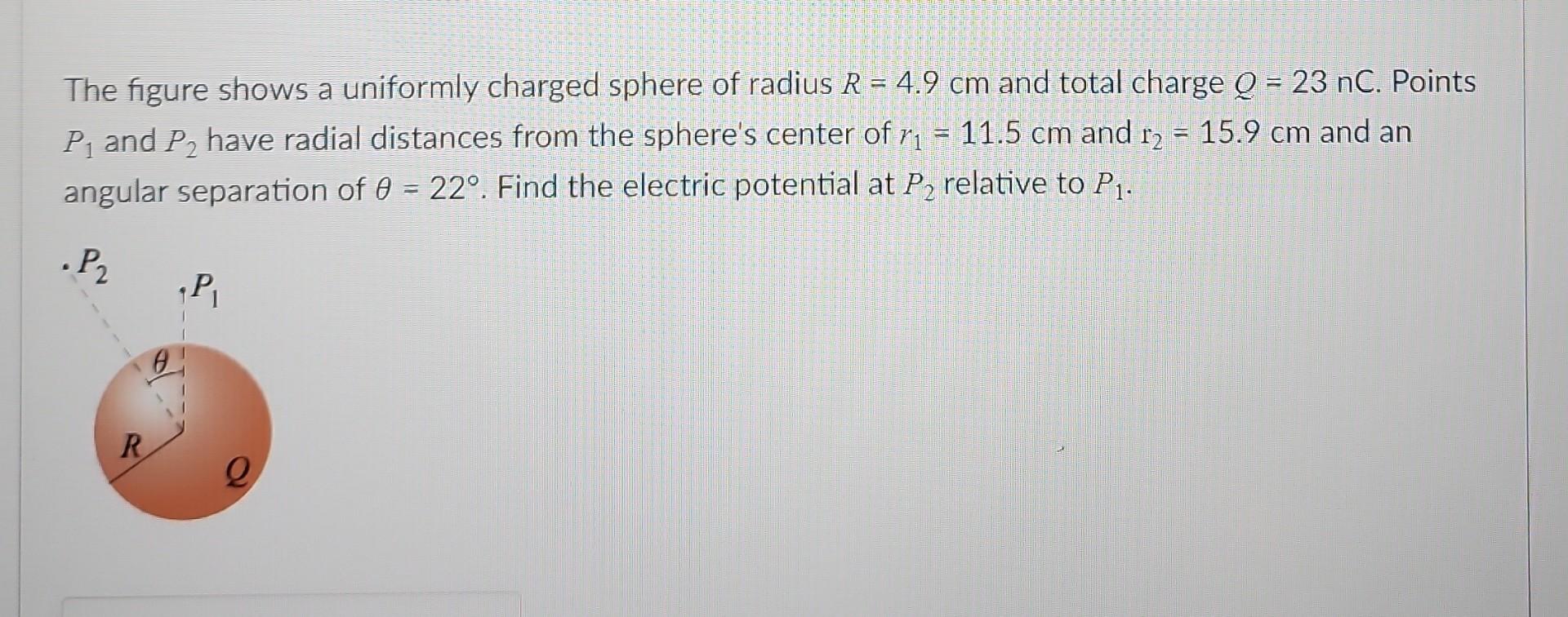 Solved The figure shows a uniformly charged sphere of radius | Chegg.com