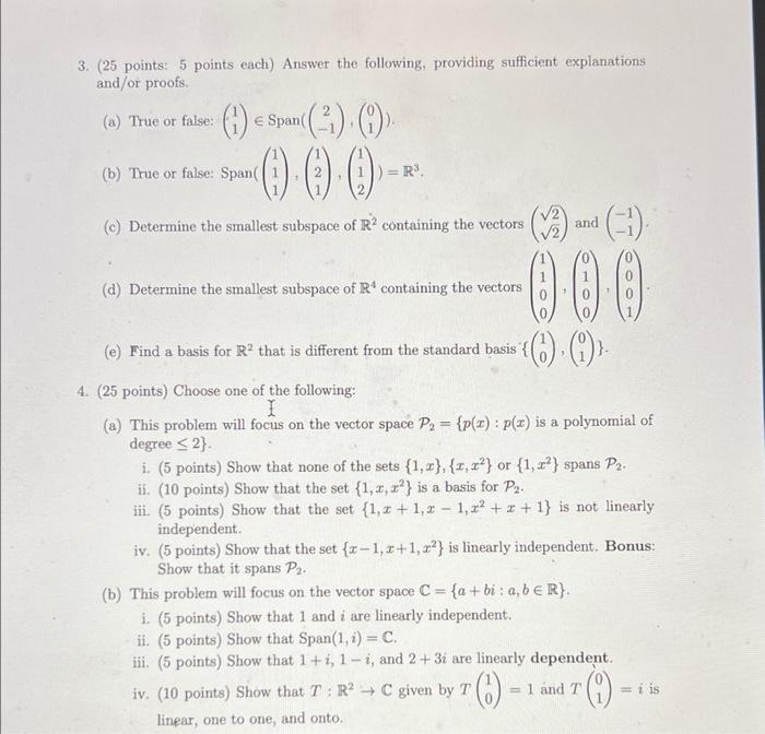 Solved 3. (25 points: 5 points each) Answer the following, | Chegg.com ...
