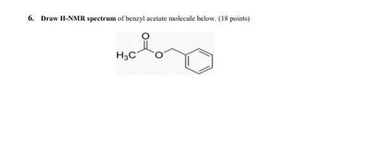 Solved Draw H Nmr Spectrum Of Benzyl Acetate Molecule Below