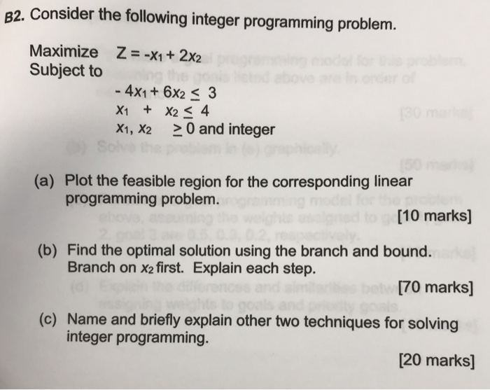 Solved 82. Consider The Following Integer Programming | Chegg.com