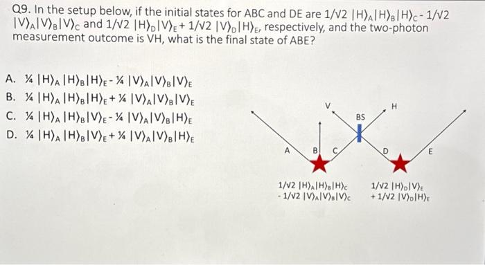 Solved Q9. In the setup below, if the initial states for ABC | Chegg.com