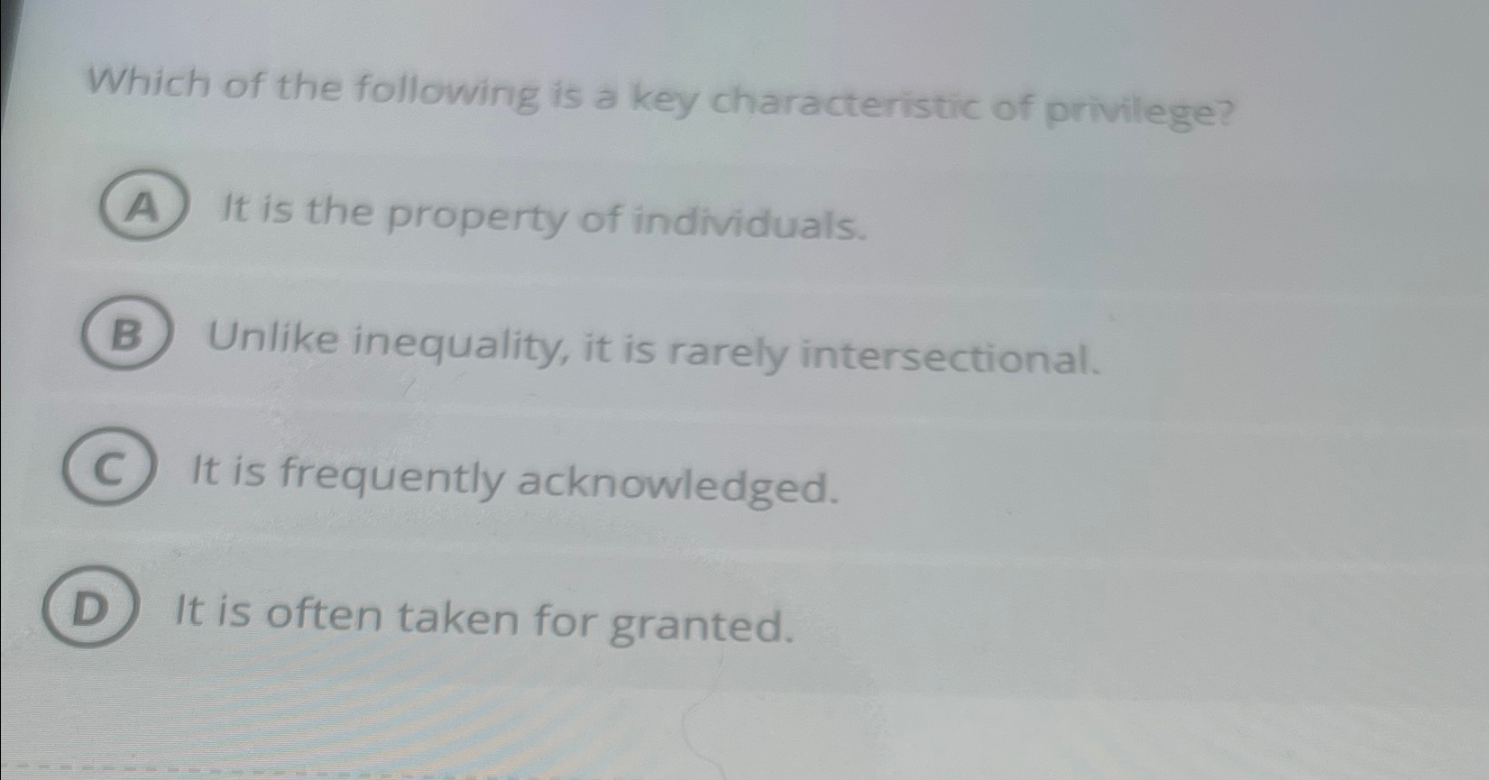 Solved Which of the following is a key characteristic of | Chegg.com
