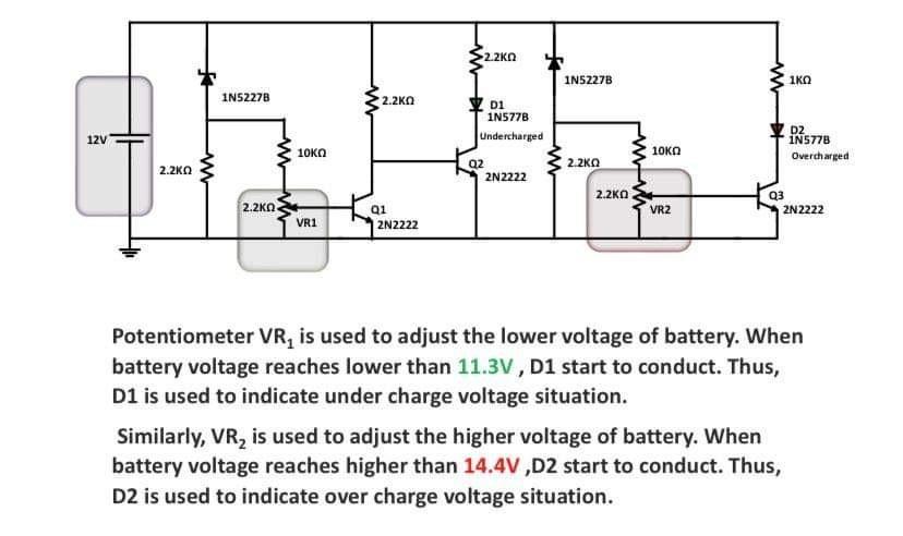 Solved Potentiometer VR1 is used to adjust the lower voltage | Chegg.com