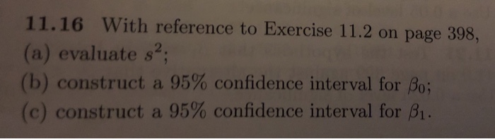 Solved 11.16 With reference to Exercise 11.2 on page 398, | Chegg.com