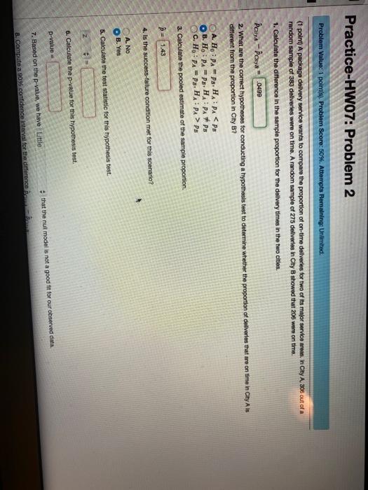 Solved Practice-HW07: Problem 2 Problem Value: 1 Points). | Chegg.com