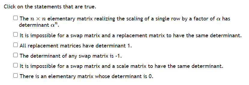 Solved Click on the statements that are true.The n n Chegg